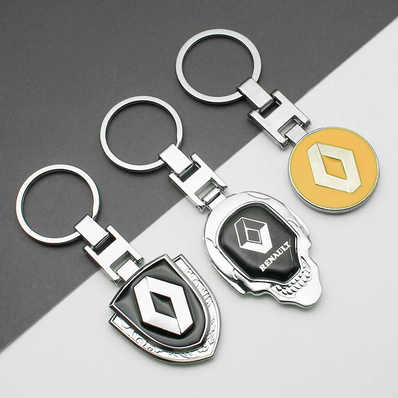 Renault, Metal, Leather Keyring