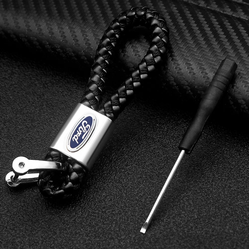 Ford, Metal, Leather Keyring