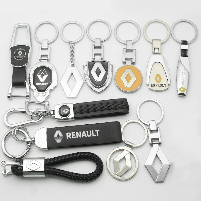 Renault, Metal, Leather Keyring