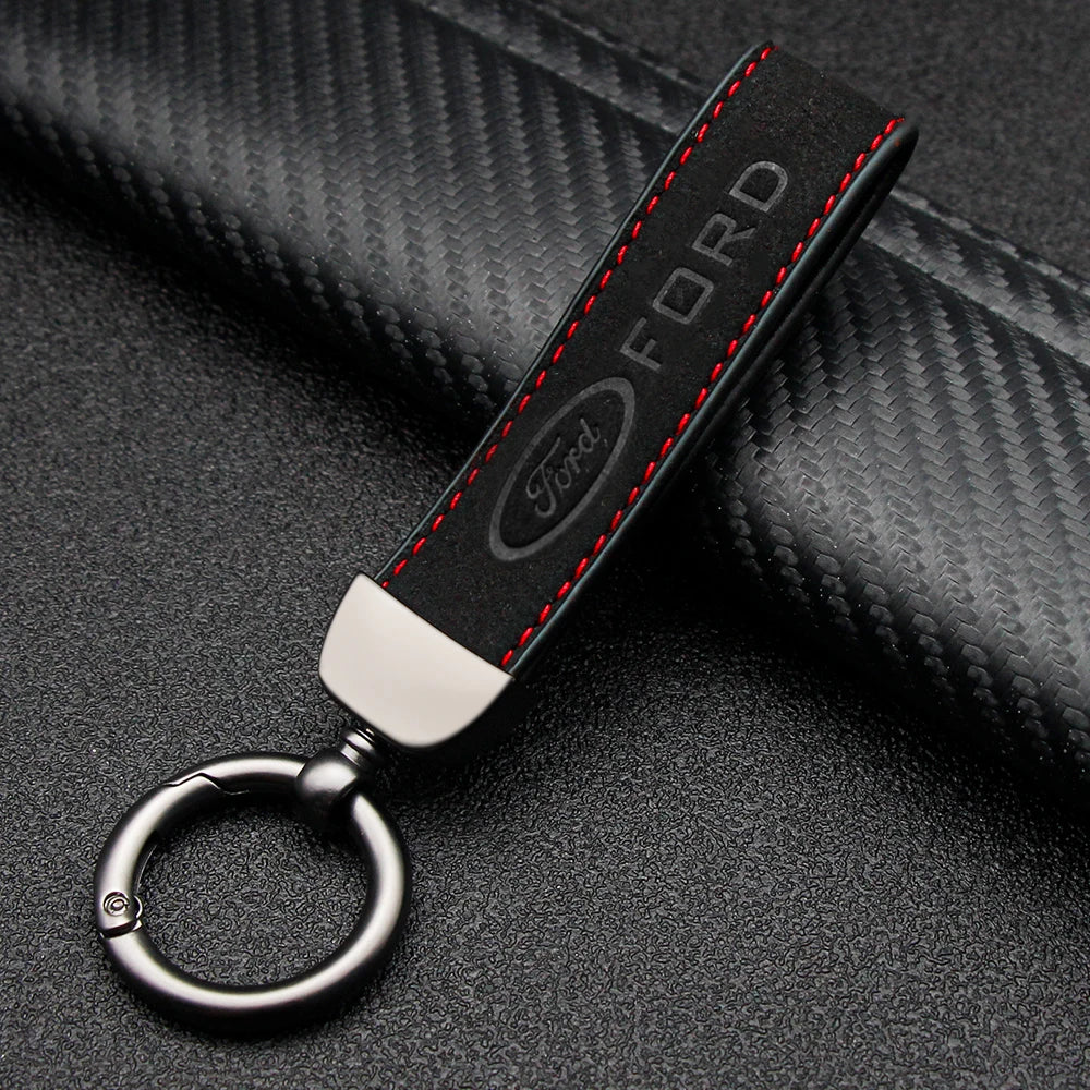 Ford, Metal, Leather Keyring