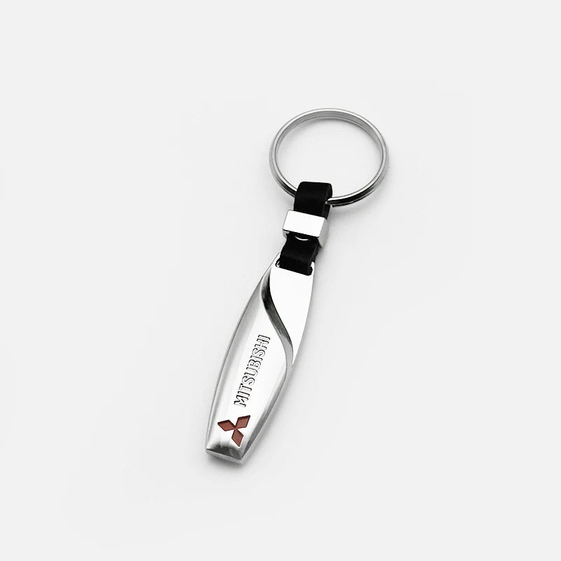 Mitsubishi, Metal, Leather Keyring - TheMotoringShow
