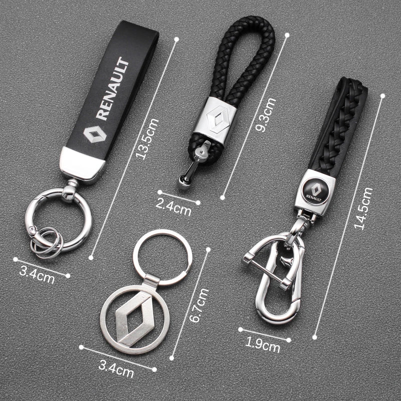 Renault, Metal, Leather Keyring