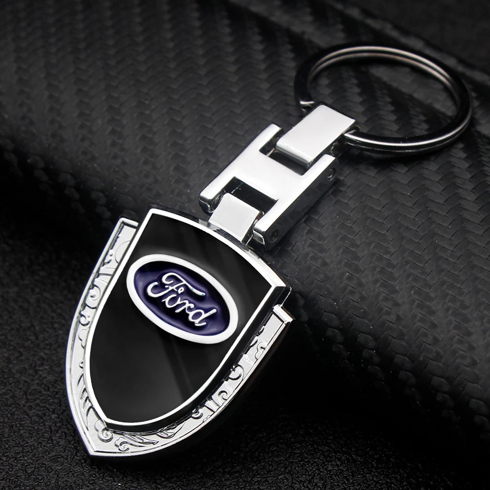 Ford, Metal, Leather Keyring