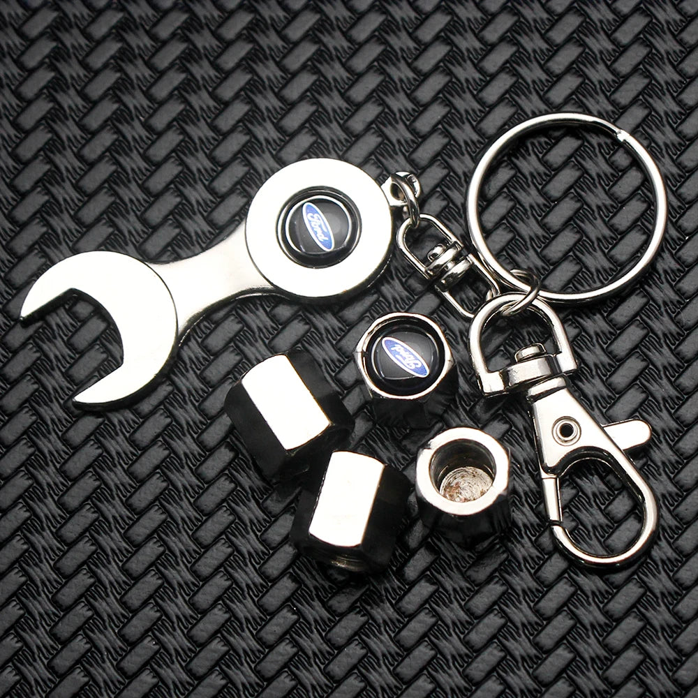 Ford, Metal, Leather Keyring