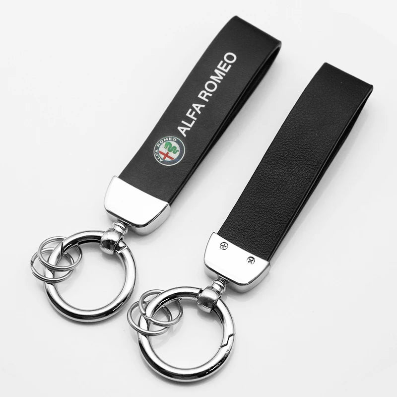 Alfa Romeo Metal, Leather Keyring