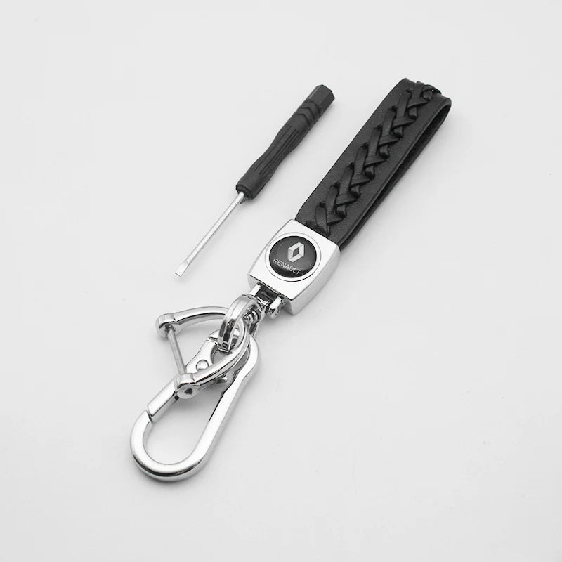 Renault, Metal, Leather Keyring