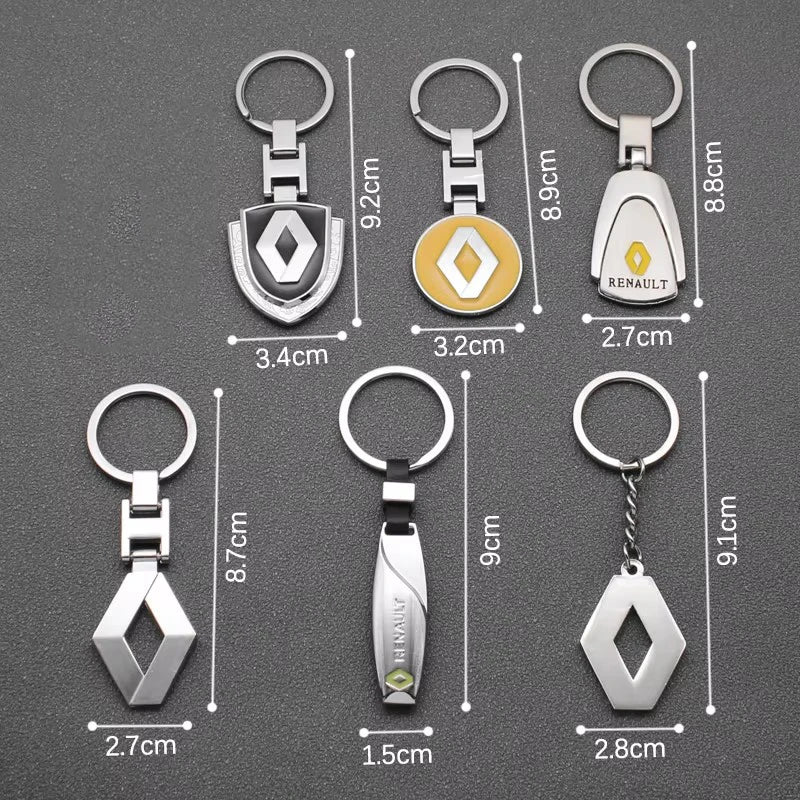 Renault, Metal, Leather Keyring