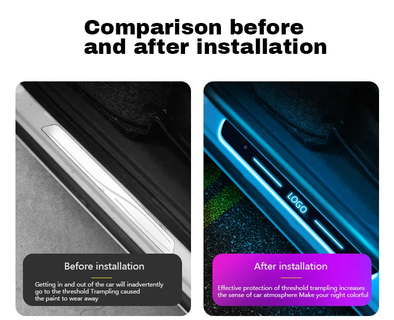 Car Door Sill LED | Multi-Colour + Logo - TheMotoringShow