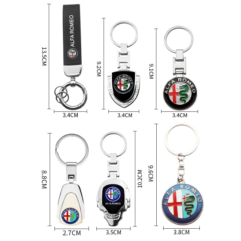 Alfa Romeo Metal, Leather Keyring