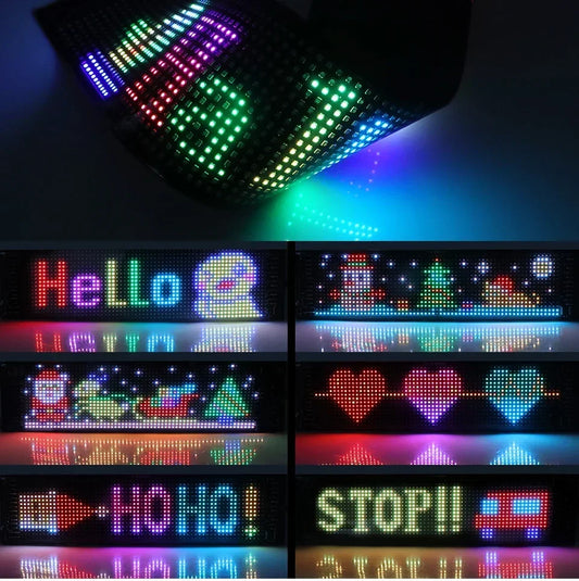 LED Sign Car Scrolling Advertising USB 5V Bluetooth App Control Logo Light Custom Text Pattern Animation Programmable Display - TheMotoringShow