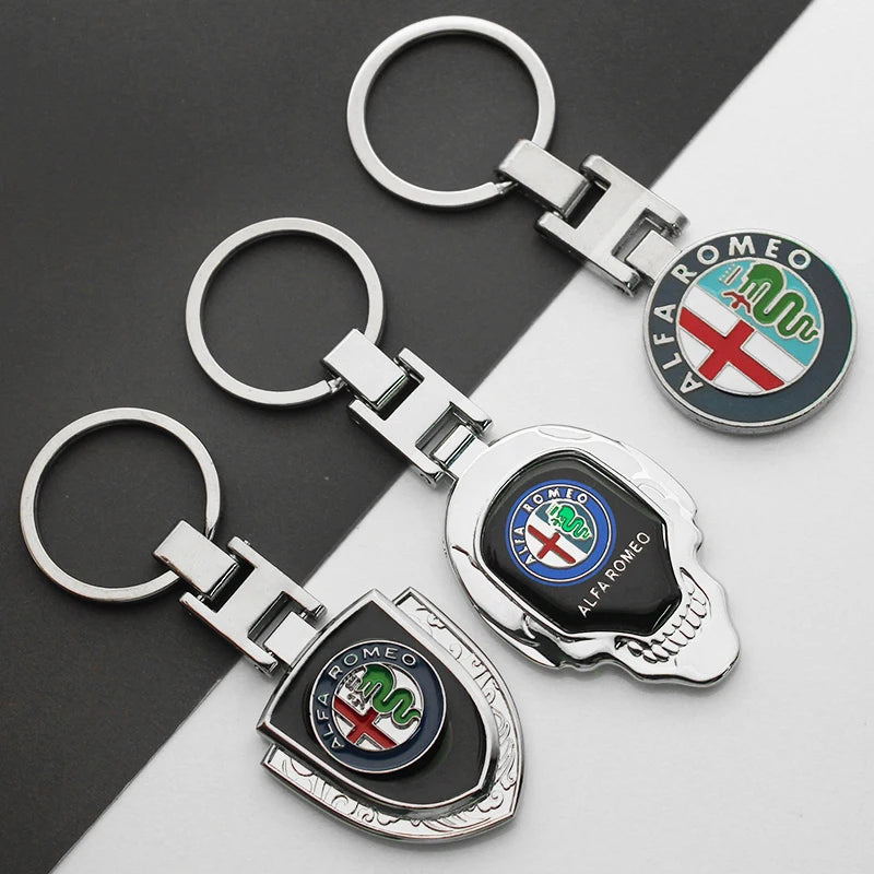 Alfa Romeo Metal, Leather Keyring
