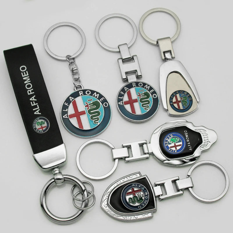 Alfa Romeo Metal, Leather Keyring