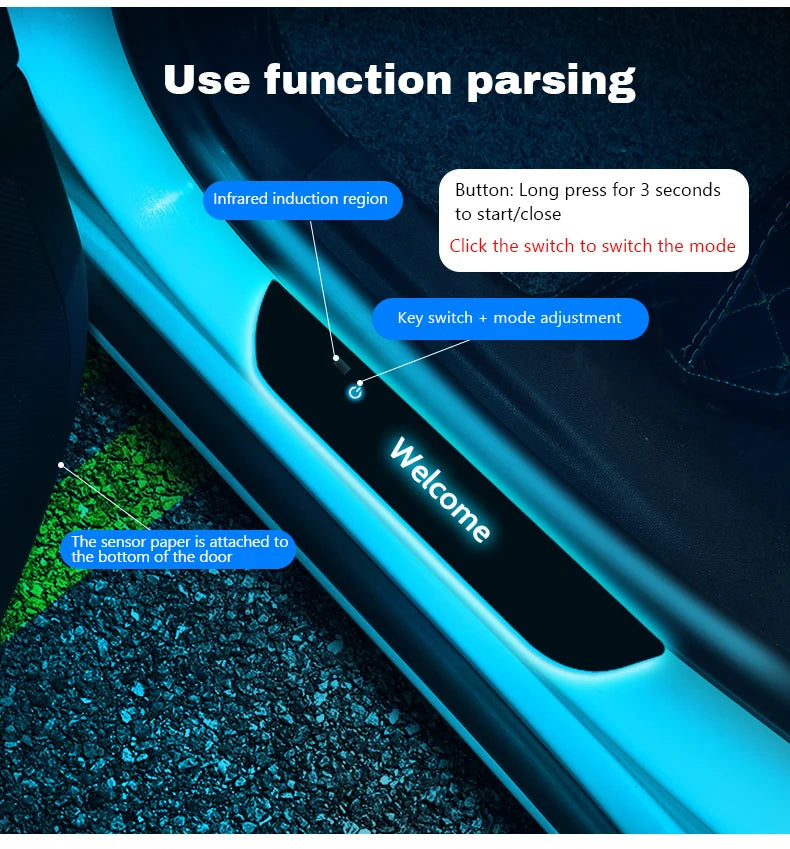 Car Door Sill LED | Multi-Colour + Logo - TheMotoringShow