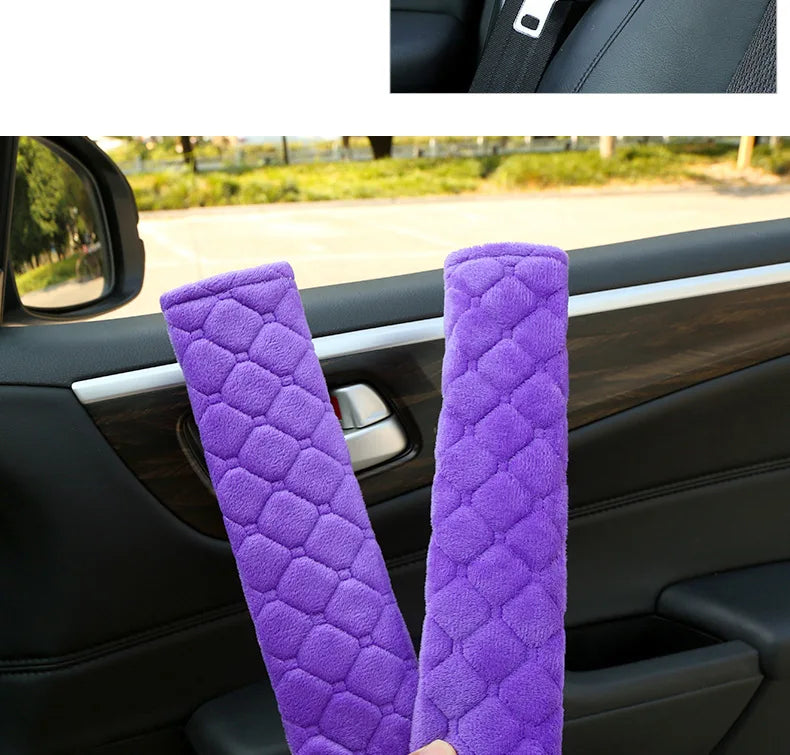 2 Piece Seat Belt Covers, Plush Seat Belt Shoulder Protectors