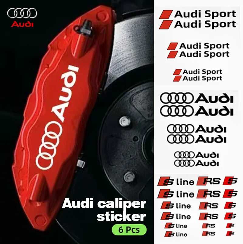 Audi Brake Calliper Stickers | 6pcs - TheMotoringShow