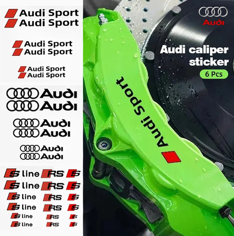 Audi Brake Calliper Stickers | 6pcs - TheMotoringShow